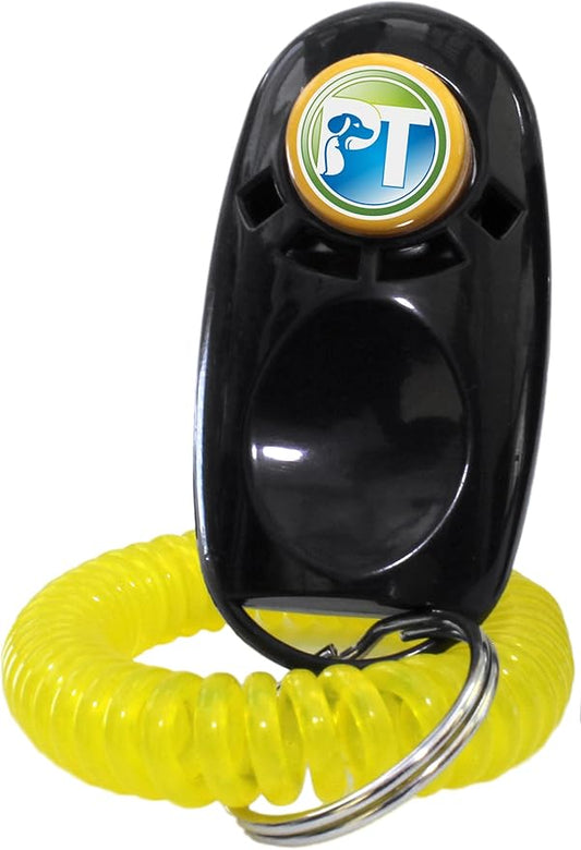 Educator Bundle of 2 Items - E-Collar - PG-300-1/2 Mile Remote Waterproof Trainer Vibration and Sound Stimulation Collar only with PetsTEK Dog Training Clicker and Dog Whistle Training Kit