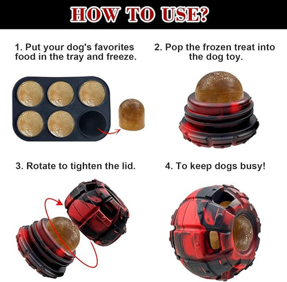 Yipetor Dog Toy, Frozen Dog Treats to Keep Dogs Busy, Interactive Treat Dispensing Dog Toy Puzzle, Interactive Chew Toys for Puppy Small Medium Dog, Power Chewer, Durable Rubber-Easy to Clean(Small)