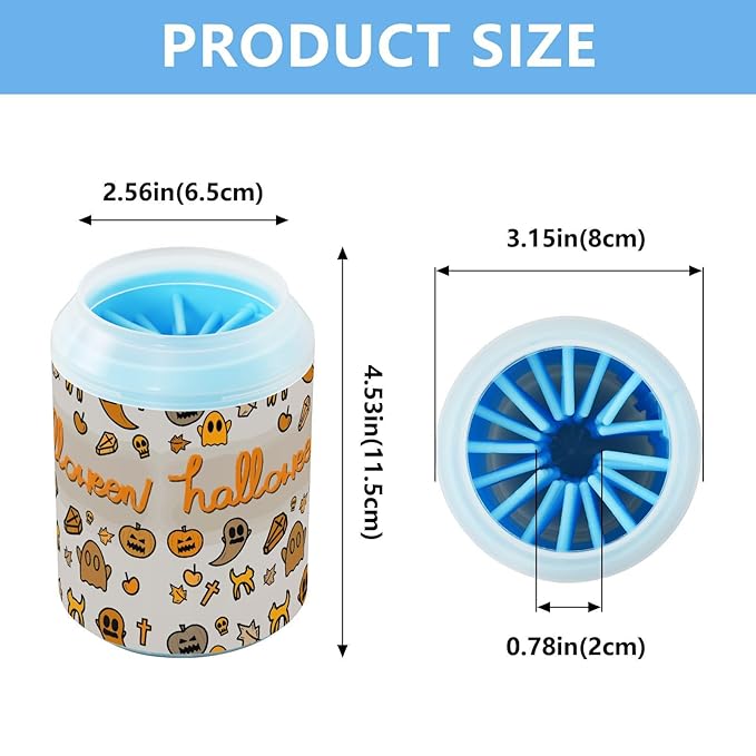 Dog Paw Cleaner Cups for Dogs Pets Foot Washer Paw Scrubber for Medium Small Cats Dogs Cleaning Cup Pumpkins Animal Cat