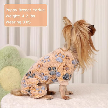 Dog Sweaters for Small Dogs Winter Pet Clothes Puppy Clothes Boy Girl Fleece Small Dog Pajamas Jumpsuits Doggie Outfits for Chihuahua Yorkie Cat Apparel