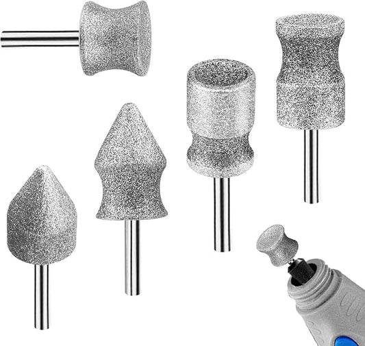 RIUORKIE Diamond Rotary Nail Grinder Bits for Dog, 1/8" Diamond Dog Nail Grinder Attachment for Dremel Grinder Replacement Heads Pets Nail Care Clippers for Medium Large Dogs.
