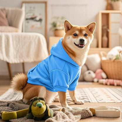 Idepet Pet Dog Hoodies Dog Clothes for Small Dogs Vest Chihuahua Clothes Warm Coat Jacket Autumn Puppy Outfits Cats Dogs Clothing(S,Dark Blue)