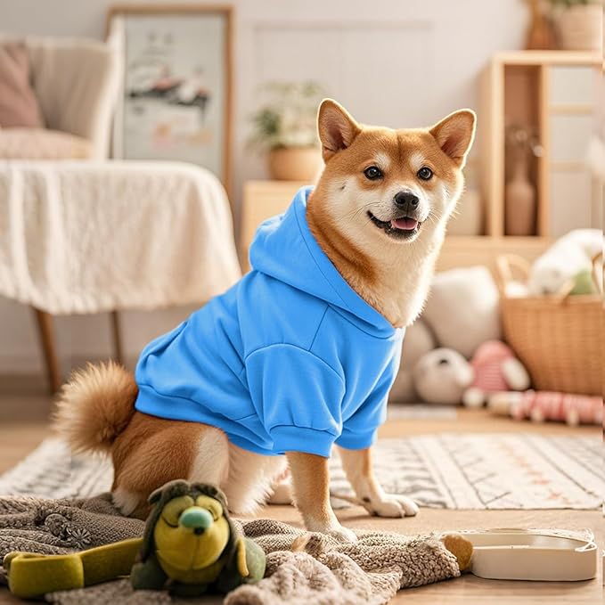 Idepet Pet Dog Hoodies Dog Clothes for Small Dogs Vest Chihuahua Clothes Warm Coat Jacket Autumn Puppy Outfits Cats Dogs Clothing(XL,Dark Blue)