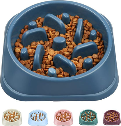 UPSKY Slow Feeder Small Dog Puzzle Bowl Feeder - Anti-Slip, Anti-Bloat, Anti-Choking - Deep Blue