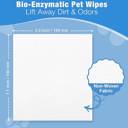 Dog Wipes Bulk 4 Pack 320 Count Unscented with Enzymes to Eliminate Odors Paw Wipes for Muddy Feet Tear Stain Wipes for Eye Gunk Gentle Hypoallergenic for Sensitive Skin