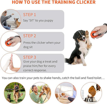 Frienda 9 Pieces Dog Training Clicker with Wrist Strap Pet Behavioral Training Clicker for Dogs Cats Birds Horses(Water Drop Style,Multicolor)