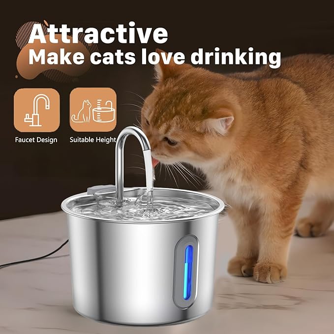 Automatic Pet Cats Water Fountain Dispenser for Dog Waterer Drinker Feeders Bowl Container Feeding Supplies Low Noise Drinking Fountain
