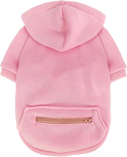Jecikelon Pet Dog Cold Weather Coat with Pocket Winter Dog Hoodie Warm Puppy Clothes for Small Dogs Chihuahua Clothing (Pink2, X-Large)