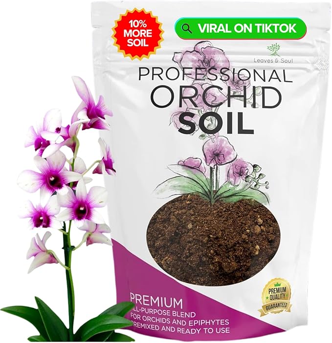 Orchid Soil Premium All Purpose Blend | Large 2.2 Quarts | Ready to Use for Orchids, Bromeliads, Epiphytic Plants | Lava, Calcined Clay and Pinebark | Made in USA