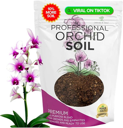 Orchid Soil Premium All Purpose Blend | Large 2.2 Quarts | Ready to Use for Orchids, Bromeliads, Epiphytic Plants | Lava, Calcined Clay and Pinebark | Made in USA