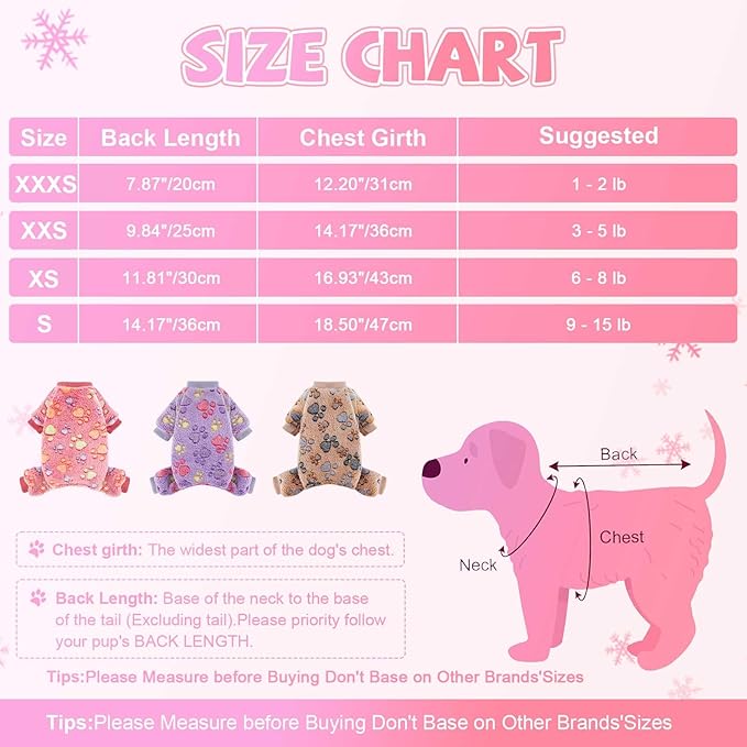 Dog Sweaters for Small Dogs Winter Pet Clothes Puppy Clothes Boy Girl Fleece Small Dog Pajamas Jumpsuits Doggie Outfits for Chihuahua Yorkie Cat Apparel