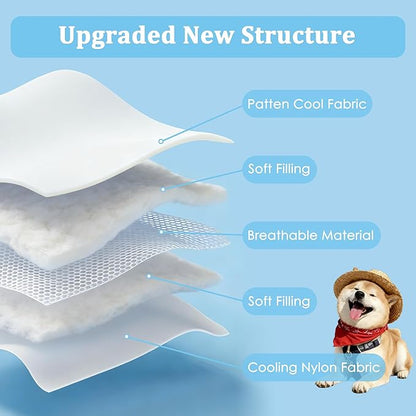 Cooling Blanket for Dogs, Dog Cooling Mat & Bed, Q-MAX>0.42- Lightweight, Durable & Breathable Pet Throw for Sofa, Car and Furniture Protector, Reversible Design, Easy to Clean, 60"x80", Blue
