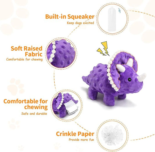 KrauzPet Plush Squeaky Dog Toys, Soft Stuffed Animals Dog Toy with Squeaker, Interactive Crinkle Dog Toys, Puppy Teething Chew Toy for Small, Medium & Large Breeds