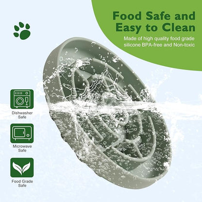 Slow Feeder Dog Bowls Silicone Maze Food Suction Bowl Feeders Pet Puzzle Lick Mat to Slow Down Eating for Small Breed Size Dogs