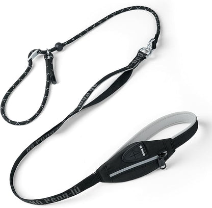 Dog Slip Lead Dog Leash, Heavy Duty No-Pull Training Leash w/Poop Bag Holder, Anti-Tangle, Multi-Handles & Reflective Thread for Medium, Large Dogs 5.5FT Black