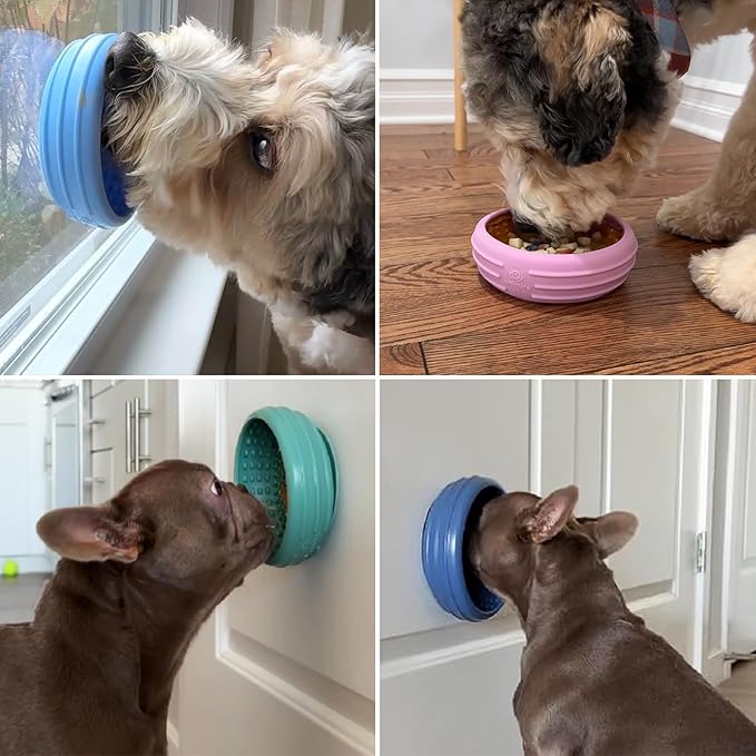 Dog Lick Bowl, Animire Freeze Lick Mat for Dogs, Non-Slip Slow Feeder Licking Bowl Enrichment Treat for Distraction Anxiety Relief, Food Grade Silicone, Dishwasher Safe(Baby Blue,XL)