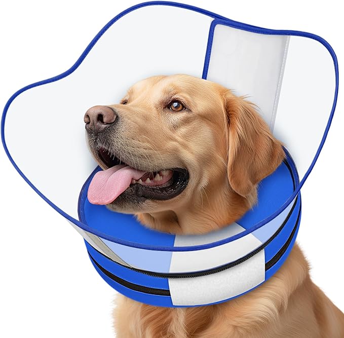 Supet Raised Sponge Dog Cone Collar Alternative After Surgery, Soft Dog Cone for Small Medium Large Dogs to Stop Licking, Pet Neck Donut Collar After Surgery
