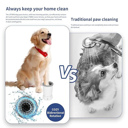 Dog Paw Cleaner，Automatic paw cleaner For dogs, Type-c Charging, Designed For Small To Medium Sized Dogs ，Easy To Carry，Keeps Homes Clean(white)