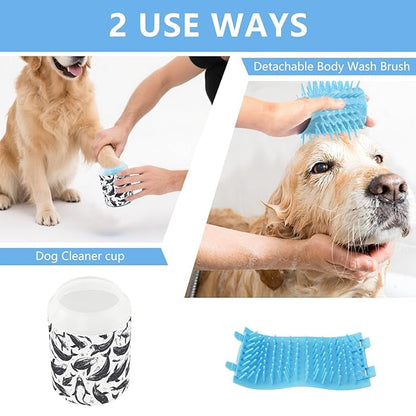 Dog Paw Cleaner Cups for Dogs Pets Foot Washer Paw Scrubber for Medium Small Cats Dogs Cleaning Cup Rubber Stamp Sea Lions