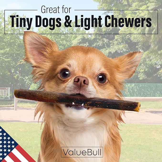 ValueBull USA Collagen Sticks for Small Dogs, 6 Inch Extra Thin Chews, Natural Dog Treats, 400 Count Bulk Pack - Promotes Joint, Skin & Coat Health with Glucosamine and Chondroitin