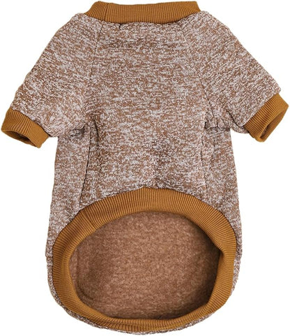 Jecikelon Dog Clothes Dogs Sweater Soft Puppies Clothing Winter Puppy Sweaters Warm Outfit for Dogs Small XXS XS Cat Apparel (Khaki, XS)