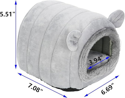 YUANST Hedgehog Bed Cave Nest Hideout, Hamster Guinea Pigs Small Animals Cage Supplies Warm House-Gray