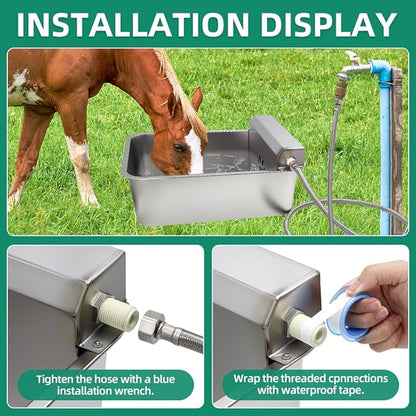 Automatic Dog Water Dispenser 23L/6Gal Capacity Large Water Bowl Auto Filling Water Fountain Stainless Steel for Large Pet Dog Chicken