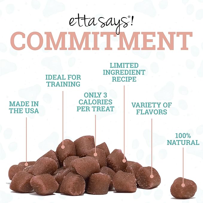 etta says! Sit Training Treats - All Natural Smoked Salmon Soft Treats for Dogs - Made in The USA - Soft & Chewy for Small, Medium & Large Dogs or Puppies