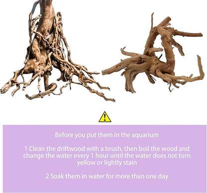Vmiapxo 8 Pieces Natural Driftwood for Aquarium Decor, Assorted Sinkable Spider Wood, Reptile Drift Wood Branches Fish Tank Decorations (3.15''-4'')