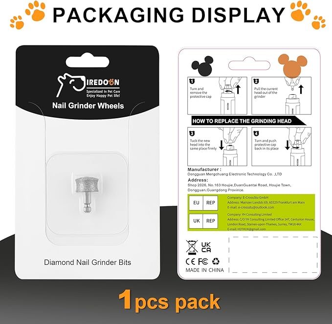 Dog Nail Grinder Replacement Head-Integrated Grinding Head for Casfuy and Most Brands, Highly Efficient, Safe and Durable (1pcs)