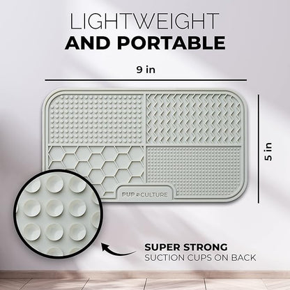 Pup Culture Dog Lick Mat for Dogs, Feeding Pad for Anxious Pets Plus 4 Different Puzzles for Mental Stimulation for Dogs - Supports Mental, Dental, and Digestive Health, Bite Resistant and Heavy Duty