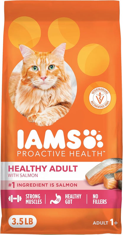 IAMS Proactive Health Adult Healthy Dry Cat Food with Real Salmon, 3.5 lb. Bag