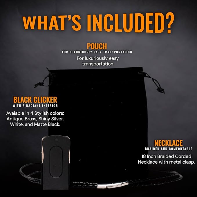 Black Dog Clicker with Necklace - Clickers for Pet Training - Dog Training & Behavior Aids Easy to Carry with You Anywhere - Teach Your Dog Tricks or Reward His Behavior