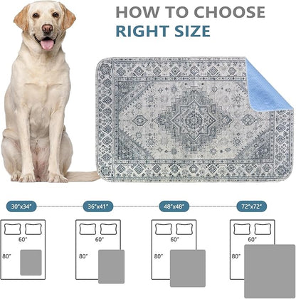 Qeils Washable Pee Pads, Reusable Puppy Pads Super Absorbent Leakproof Dog Training Pads, Non-Slip Wee Wee Pads for Crate, Floor, Potty Pads Feeding Mat Dog Pee 2 Pack 18"x30"
