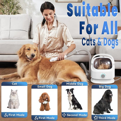 3L Dog Grooming Vacuum Dog Grooming Kit Professional Dog Hair Vacuum Pet Grooming Vacuum Pet Hair Removal Tool Dog Clipper Pet Grooming Shedding Brush for Dogs Cats