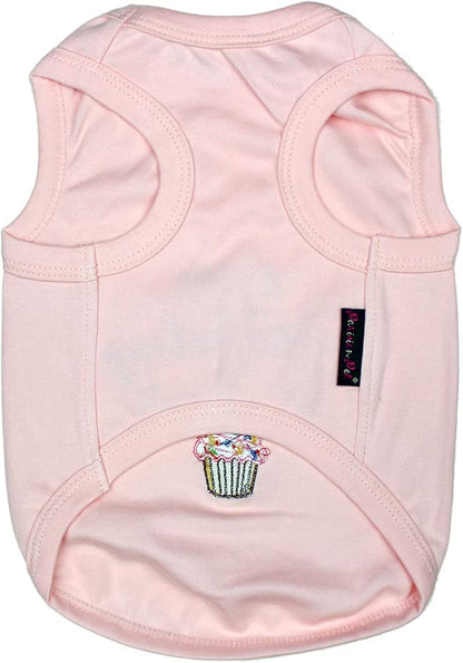 Parisian Pet Dog T-Shirt with Embroidered 'Its My Birthday' Words - Dog Birthday Clothes - Sleeveless, Lightweight Pet Vest - Pink Washable Shirt for Large Dogs 5XL