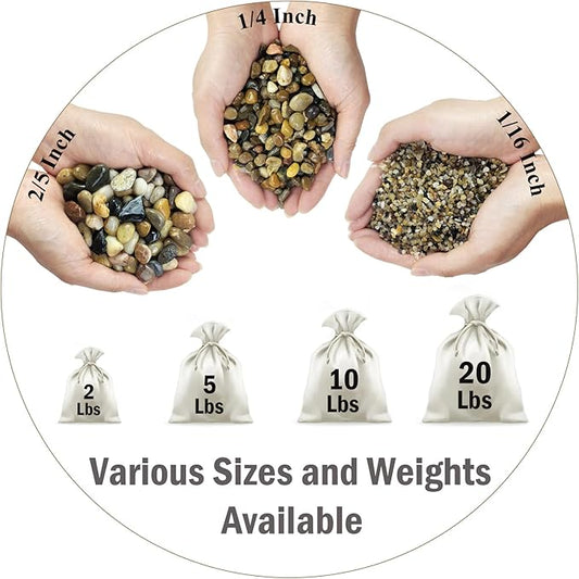5 lbs Gravel for Fish Tank, 2/5 Inch Mixed Color River Rocks for Aquarium, Vase Fillers, Cactus Bonsai, Plant Soil Cover and Outdoor Garden Landscaping Rocks
