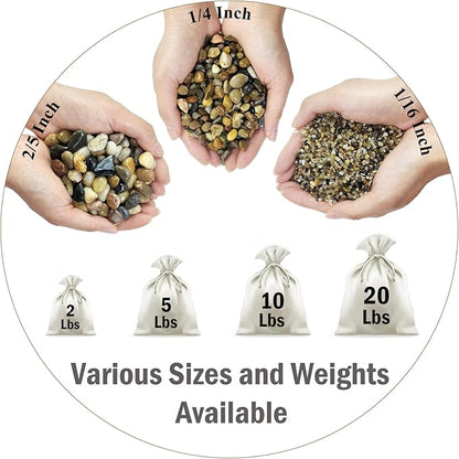 5 lbs Aquarium Gravel, Pea Gravel for Fish Tank,1/4 Inch Decorative River Rocks for Aquarium Succulent Vase Plant Soil Cover and Outdoor Landscaping