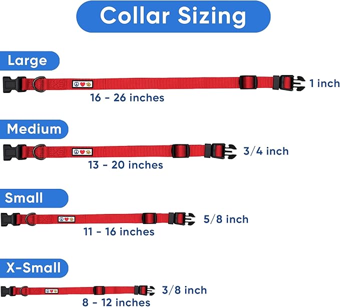 Pawtitas Pet Soft Adjustable Solid Color Puppy Collar Dog Multicolor Personalized Customizable Embroidered Customize w Name & Phone Number Grey Blue Green Large Customized Large (Pack of 1)
