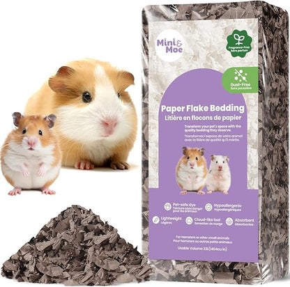 mini&moe Guinea Pigs Bedding Hamster Bedding: Moisture Absorbent and Dust-Free Natural Paper Small Pet Bedding - for Guinea Pigs, Hamsters, and Rabbits, 17 Liters