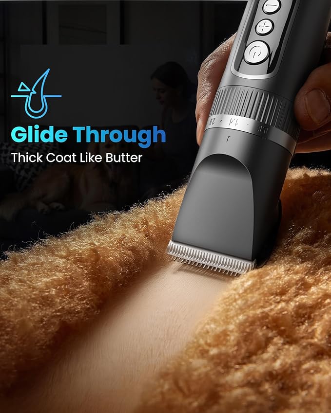 Dog Clippers for Grooming Thick Hair, 36V Electric Corded Dog Grooming Kit, 10ft 3-Speed Sheep Shears, Heavy Duty Pet Hair Trimmer with Storage Case for All Coats & Breeds