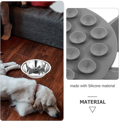 Silicone Slow Feeder Insert for Dog Bowls Soft Slow Feeding Bowl Insert to Reduce Eating Speed Anti-Choking Pet Feeder for Dogs and Cats Easy to Use Gray