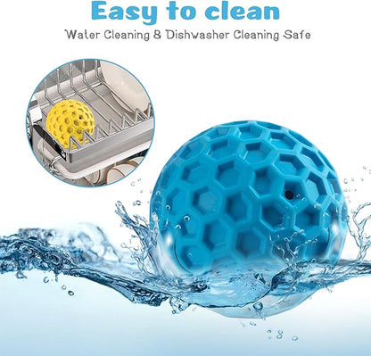 HIPPIH Indestructible Squeaky Dog Toys, Interactive Dog Balls 2 Pack, Dog Chew Toys for Aggressive Chewers, Natural Rubber Puppy Toys for Large/Medium Dogs, Tough Puppy Teething Toys, Relieve Anxiety