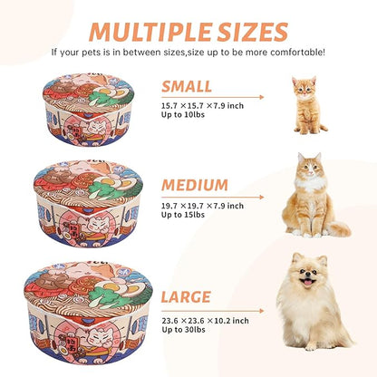 寵幸 Ramen Noodle Dog & Cat Bed,Keep Warm and Super Soft Creative Pet Nest for Indoor Cats,Removable Washable Cushion for Small Medium Large Dogs and Cats