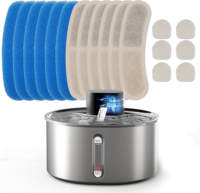 6 Packs Replacement Filters for Cat Water Fountain, Filters & Sponges with Activated Carbon, Ion Exchange Resin, Compatible with Cordless Automatic Water Fountain