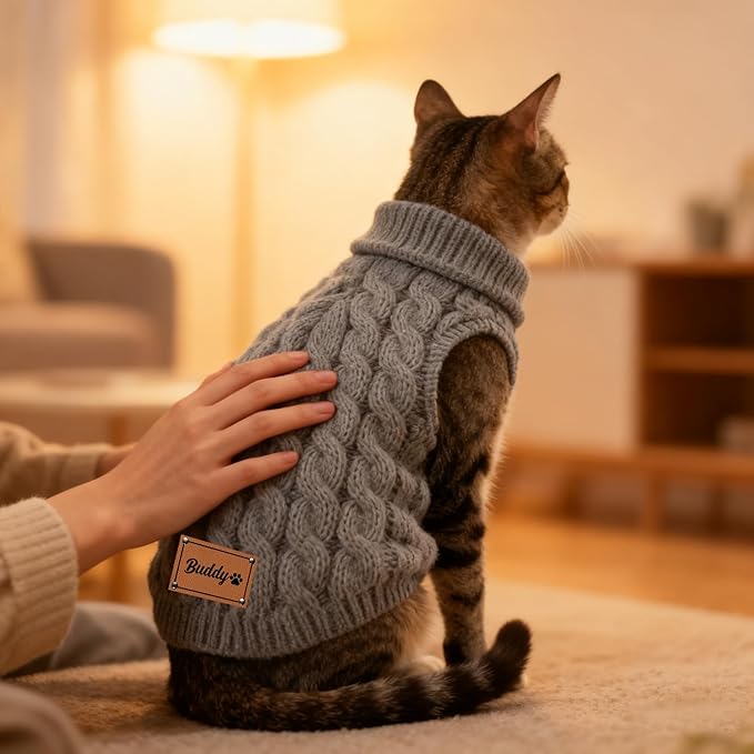 Custom Name Winter Sweater for Dog & Cat, Custom Puppy Clothes, Personalized Dog Sweaters Vest for Small Medium Large Dogs, Birthday Xmas Party Gifts for Dogs Cats