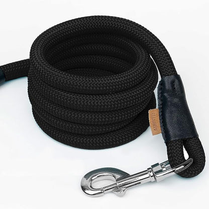 Dog Leash, Braided Rope Traction – Walking Training Lead for Small Dogs ((1/3") x 6FT, Black)