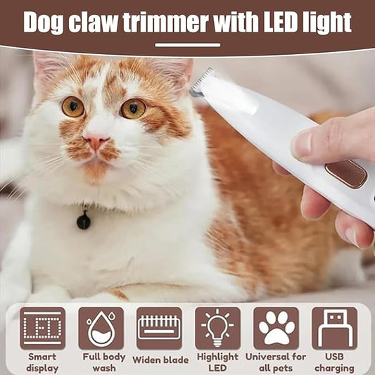 Dog Paw Trimmer with LED Light,Rechargeable Waterproof Trimmer for Dogs,18 mm Widen Blade,35dB Safety Low Noise Pet Hair Clippers for Paws Eyes Ears Face Rump