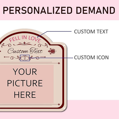 Custom Signs with Picture Text,Personalized Photo Signs Customized signs for Valentine's Day Birthday Gifts,Customized Gifts for Mom Dad Couple Girlfriend Boyfriend Wife Husband, Customize for Office, Business, Workplace, office, Home, Delivery Signs