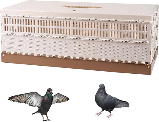 Plastic Folding Pigeon Cage, Portable Pet Bird Travel Cage Carrier Pigeon Cage Pairing Cage Pigeon Nest Box Easy to Clean for Training and Release Competition (XL)